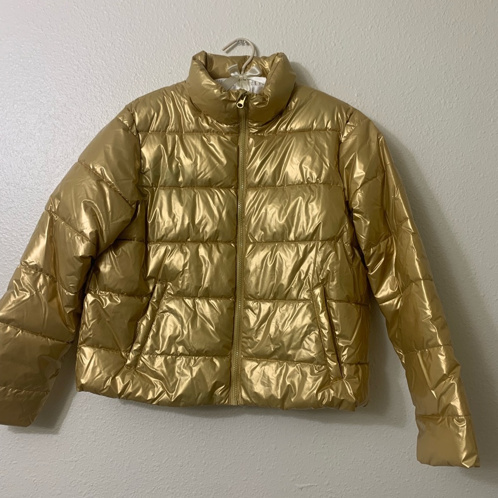 Gold puffer jacket
